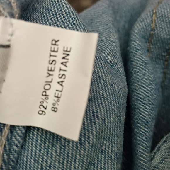 Women's Cargo Denim Bandeau Jumpsuit - Picture 10 of 10